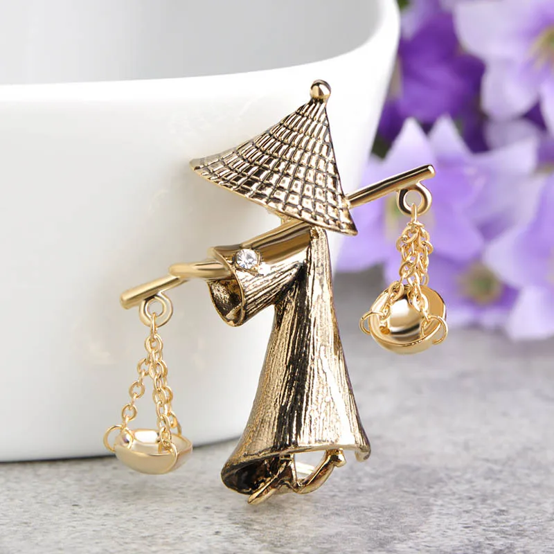 Blucome специальный дизайн рисунок Выберите форму нагрузки броши золотого цвета