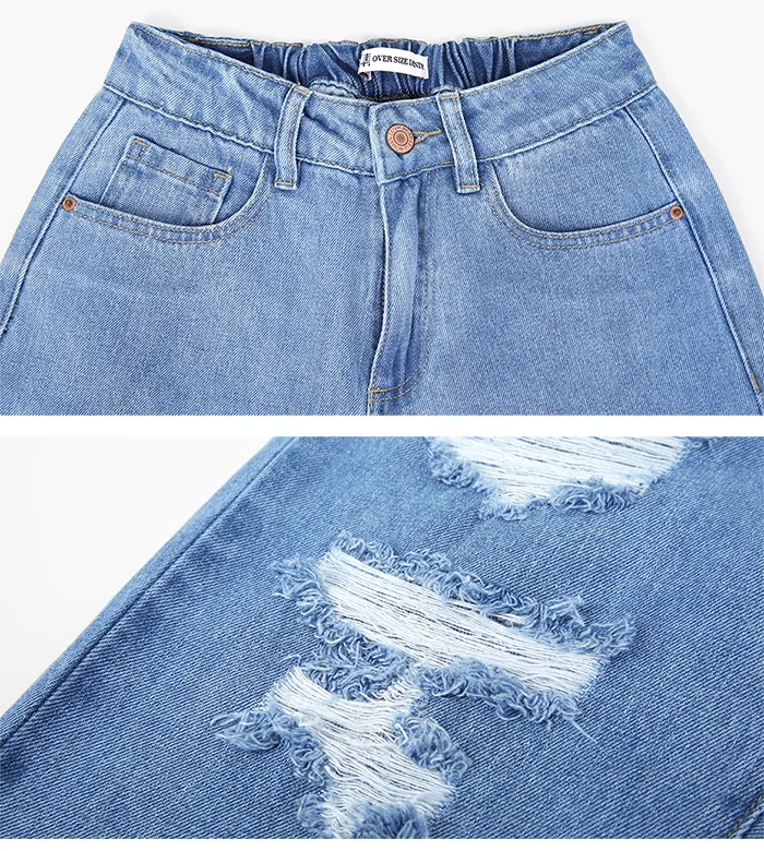 LEIJIJEANS, Новое поступление, весна, средняя посадка, свободные, с дырками, светло-голубые, Харлан, джинсы для женщин, уличный стиль, размера плюс, женские джинсы 9002