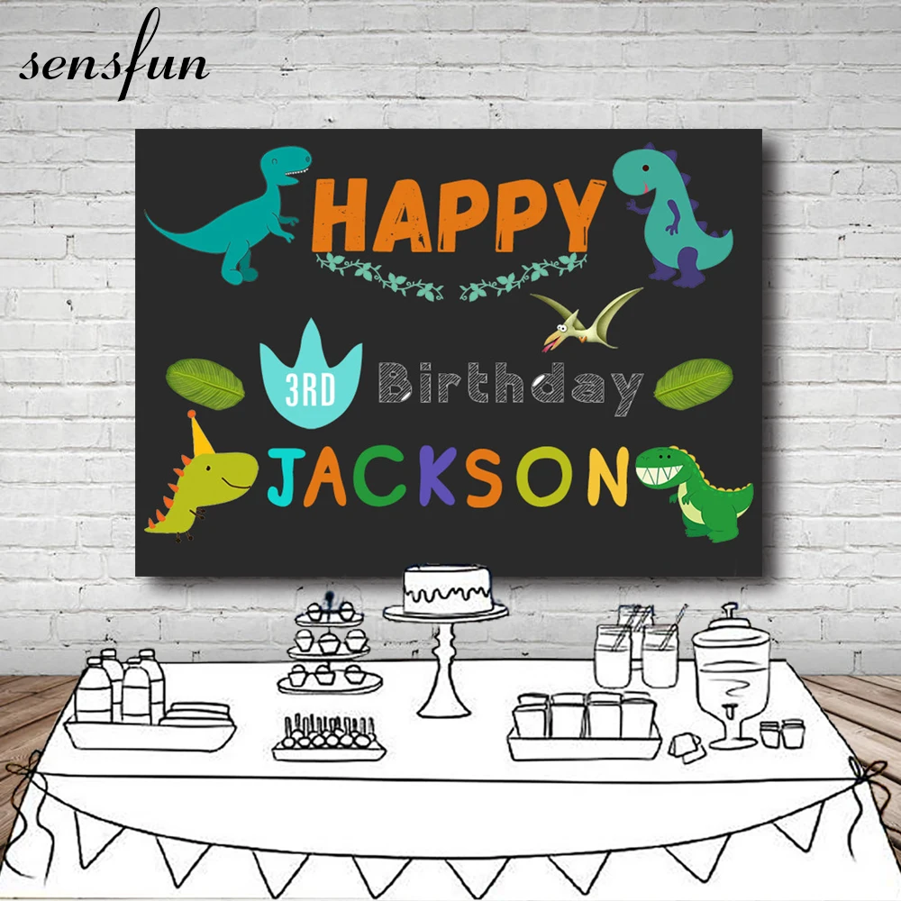 Sensfun мультфильм Динозавр вечевечерние НКА фон для детей имя на заказ Возраст