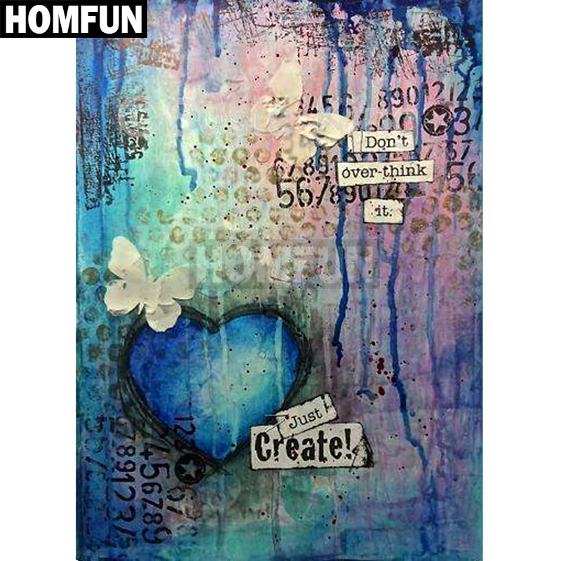Алмазная 5D картина HOMFUN Love &amp Butterfly вышивка крестиком из квадратных/круглых страз