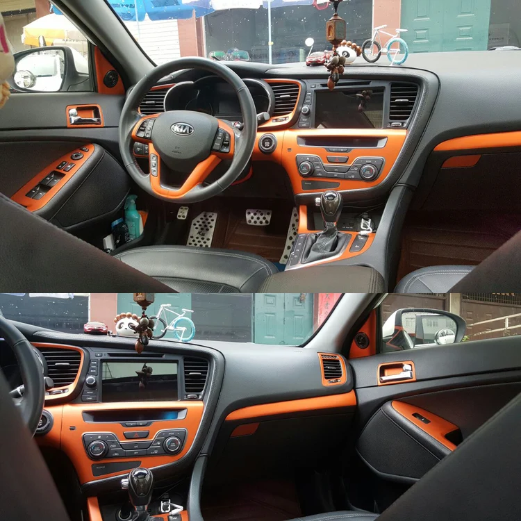 Для Kia K5 2011 2015 внутренняя панель Центрального управления Ручка двери 3D/5DCarbon Fiber