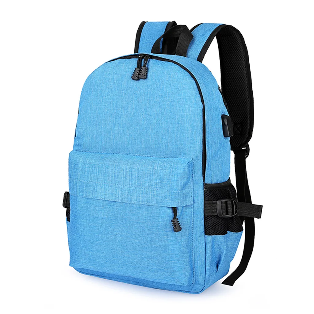 Light Blue Aelicy мужской рюкзак бизнес ноутбук повседневные мужские рюкзаки с USB путешествия мальчики сумки унисекс mochila feminina Прямая поставка - Цвет: Light Blue