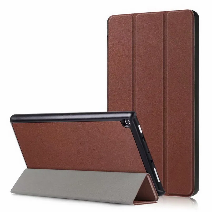 Brown Чехол для Amazon Kindle Fire HD 8 искусственная кожа авто-сон/Пробуждение Магнитный чехол для Amazon Fire HD8 Чехлы для планшетов+ подарок - Цвет: Brown