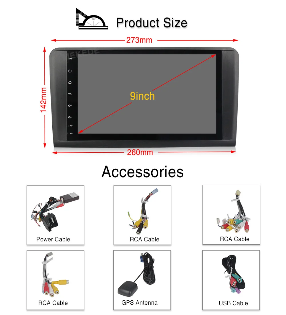 MEKEDE HD DSP Android 9,0 2G 4 ядра автомобиля gps для Mercedes Benz ML GL W164 ML350 ML500 GL320 Радио Стерео навигация без DVD плеера