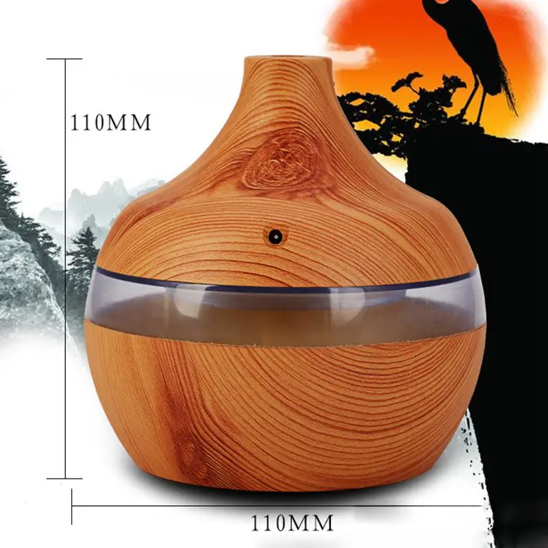 Хит! Ароматерапия древесины USB увлажнитель воды капельки очистки воздуха Эфирное