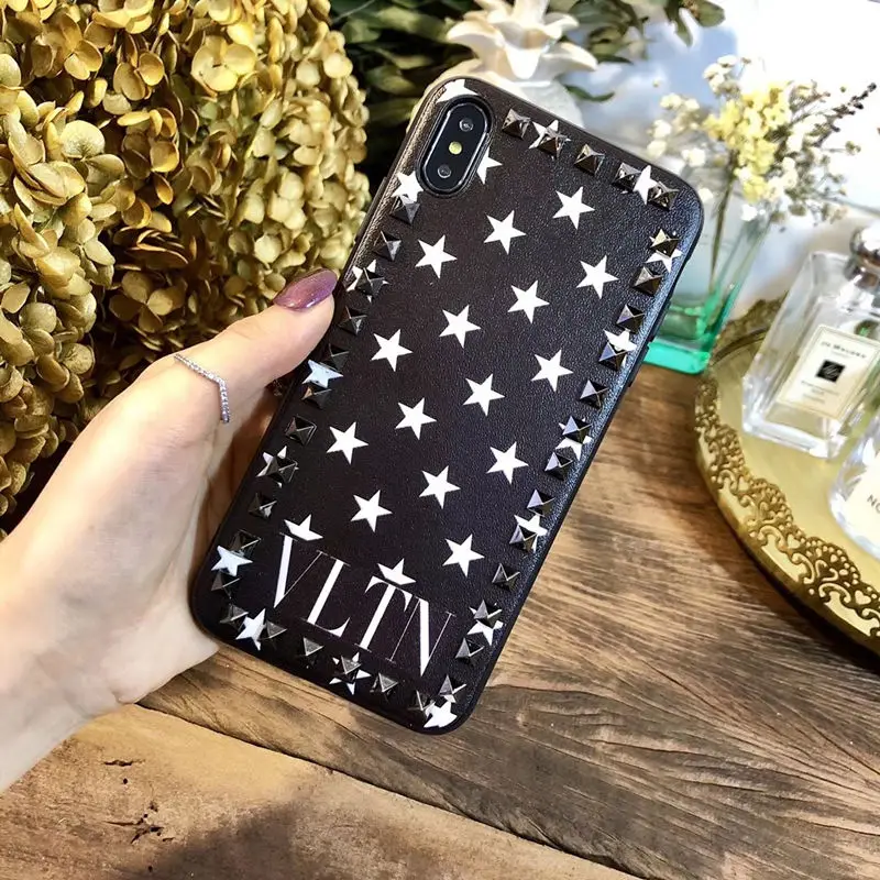 Aoweziic Европейская и американская мода заклепки для iphone XS Max XR Чехол для мобильного телефона 6s 7 8plus все включено мягкая кожа - Цвет: 1