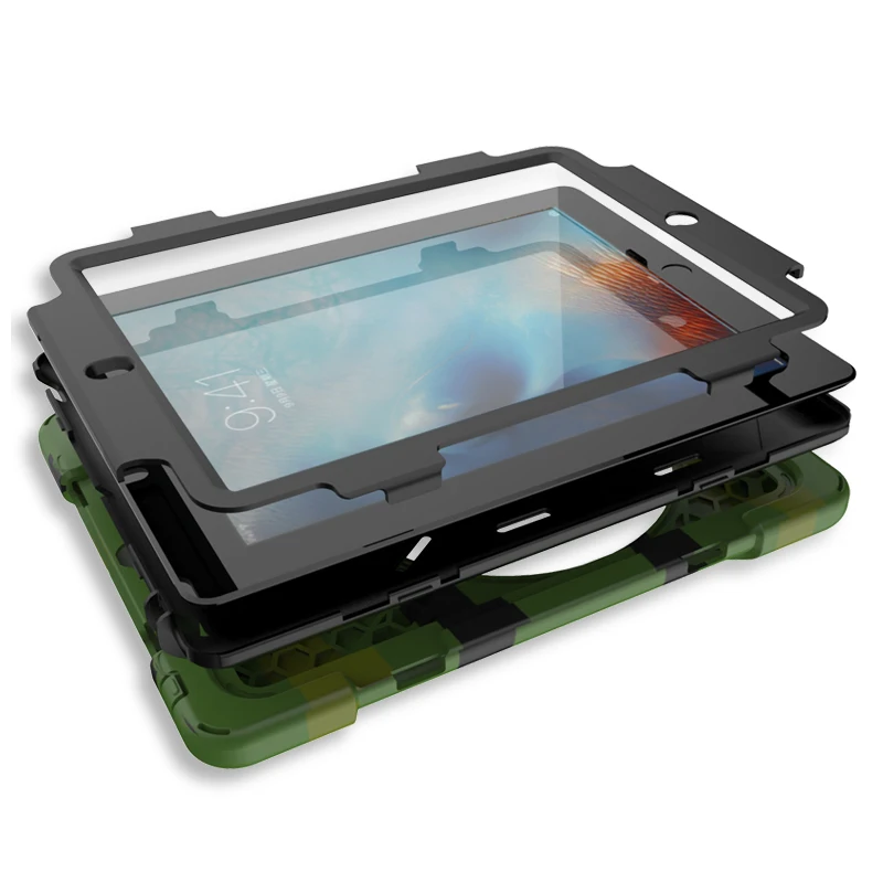 Чехол для Apple ipad 2 3 4, ZAIWJ Safe Kids Armor At Мягкий противоударный силиконовый+ жесткий чехол для ipad 4/3/2
