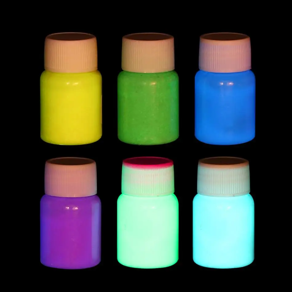 6 цветов светящаяся флуоресцентная краска для лица на Хэллоуин макияж вспышка