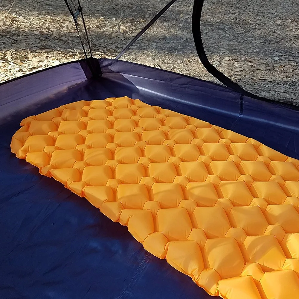 Inflatable Camping Mat With Pillow Sleeping Pad Air Mattress Cushion load Sofa Portable Outdoor travel Trampoline | Игрушки и хобби