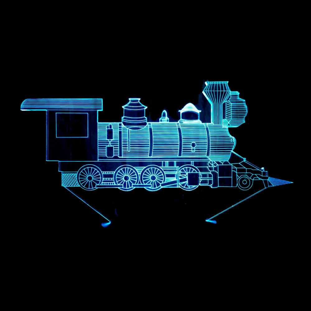 Новый маленький поезд 3d светильник 7 цветов сенсорный пульт подарок для детей