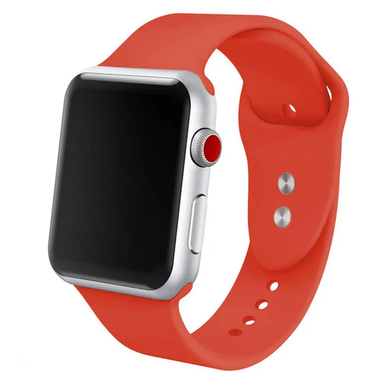 Спортивная мягкая силиконовая лента для наручных часов Apple Watch 4/3/2/1 Для мужчин's и Для женщин заменить Для мужчин t ремешок для наручных часов Iwatch серии 44/42/40/38 мм - Цвет ремешка: Shallow Han Hong