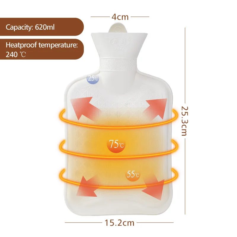 Резиновая сумка для горячей воды грелка рук Теплая бутылка ног плюшевая ткань