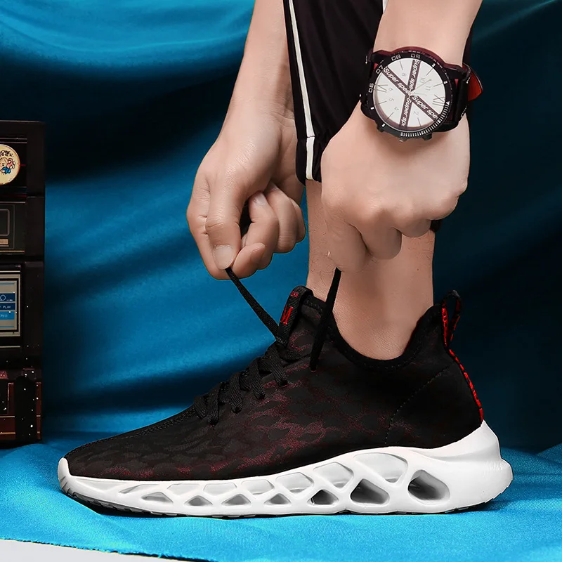 Мужская обувь летние дышащие кроссовки повседневная для влюбленных на шнуровке