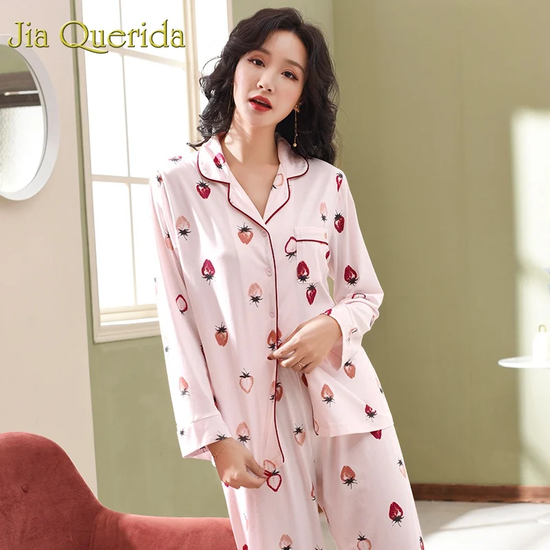J & Q Pijama Mujer новинка весны 2019 женская одежда для отдыха 100% хлопок размера плюс