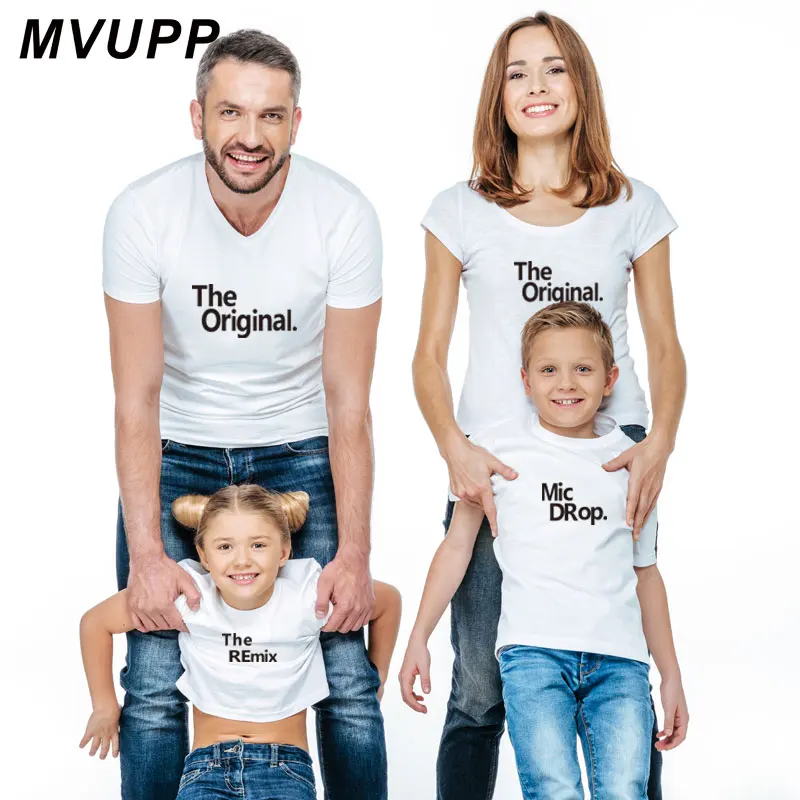 

Fashion mother daughter t shirt for father son matching outfit clothes outfits family look mommy and me Original Mic DRop REmix