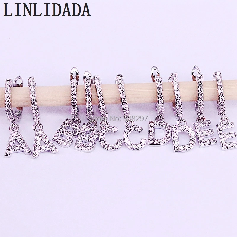 10 пар Новое поступление модные серебристого цвета микро проложенные кубические