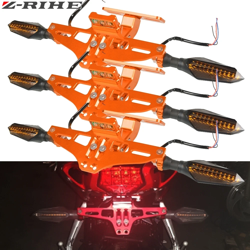 

Motorcycle License Plate Bracket Holder With LED Light For 125 150 200 250 300 350 SX SXF EXC EXC-G XC XCW XCF XCFW SMR SMC