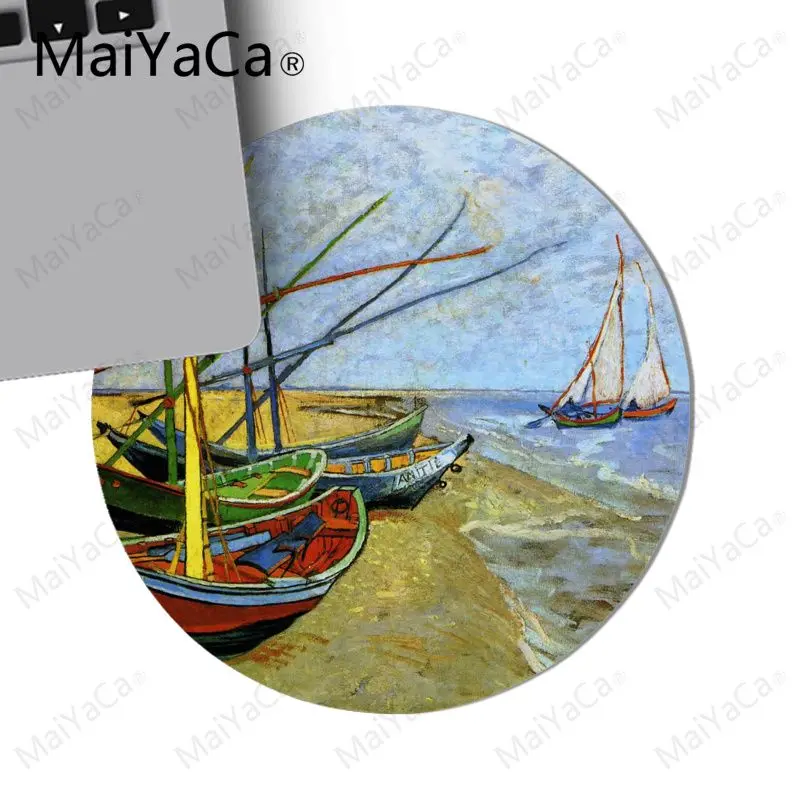 MaiYaCa Винсента Ван Гога живопись Высокая скорость Lockedge коврик для мыши 20x20 см 22x22 см диаметр круглый коврик для мыши - Цвет: 22X22 CM