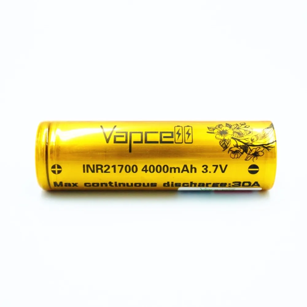 2 шт. VAPCELL INR 21700 4000 мАч 30A большой дым электронный высокой мощности Электрический инструмент 3,7 в литиевый IMR E-CIG батарея vs Keeppower