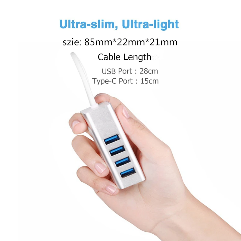 Алюминиевый Мульти USB C концентратор USB 3,0 USB3.0 type C концентратор разветвитель для Macbook Pro Air несколько портов USB-C type-C usb-хаб HAB адаптер