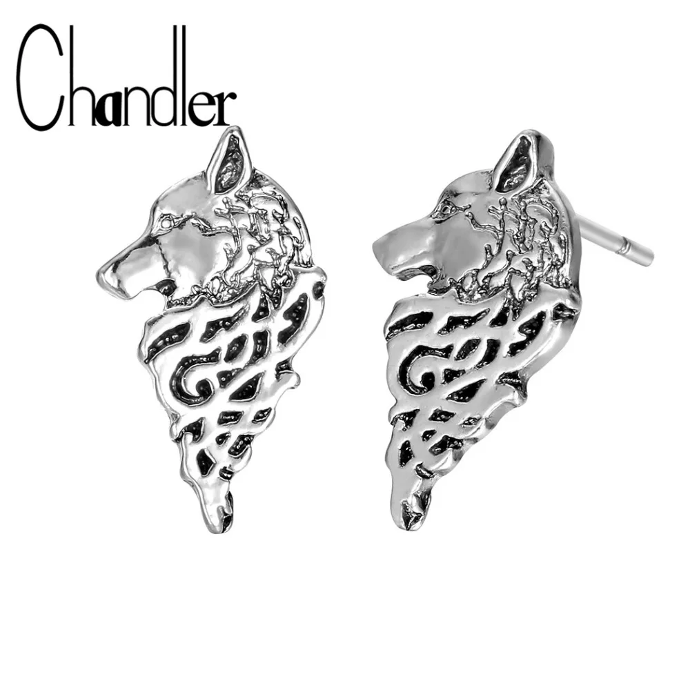 Серьги Chandler с волком для женщин и мужчин винтажный амулет животными в стиле
