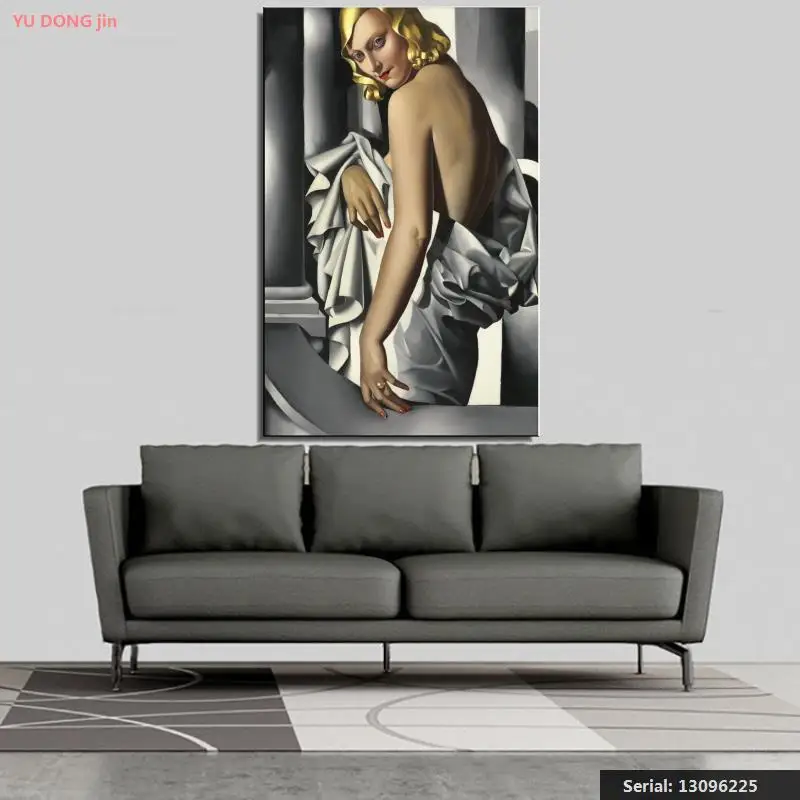 Tamara de Lempicka портрет картина маслом в классическом стиле рисунок искусство спрей без рамы холст Кухня Водонепроницаемый драгоценный камень scarf13096225