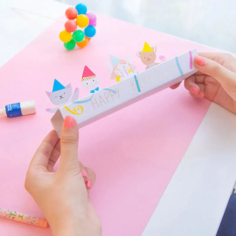 1 комплект Han edition мультфильм животное открытка на день рождения конверт kawaii 3D