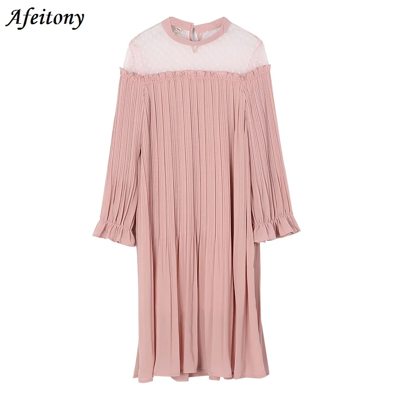 2017 Spring Plus Size Long Sleeved Lace Maternity Dresses Clothing Pleated Loose Bottoming Tops For Pregnant Women Clothes | Мать и