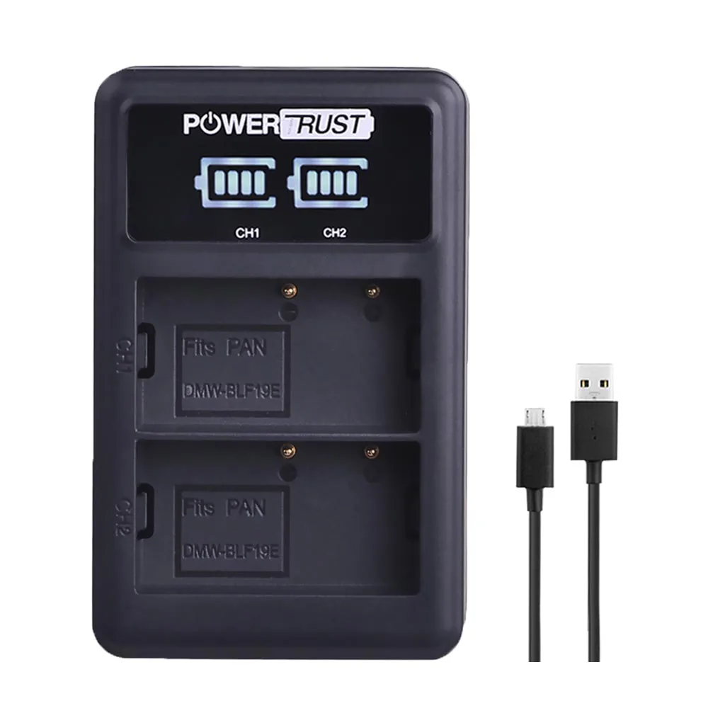 DMW-BLF19E BLF19E BLF19 светодиодный USB Dual Батарея Зарядное устройство для цифрового фотоаппарата Panasonic DMW-BLF19 Lumix DC-G9 DC-GH5 DMC-GH3 DMC-GH3K DMC-GH4 DMC-GH4 - Цвет: LED USB Charger