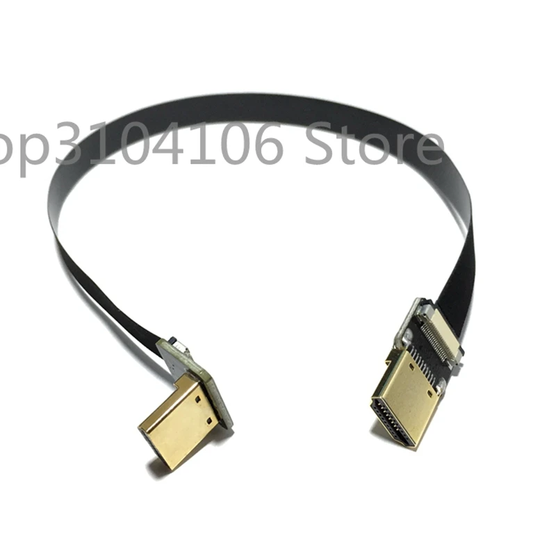 0,2 M/0,5 M FPV HDMI тип A папа вниз под углом 90 градусов к HDMI Мужской HDTV FPC плоский кабель для мультикоптера аэрофотосъемки