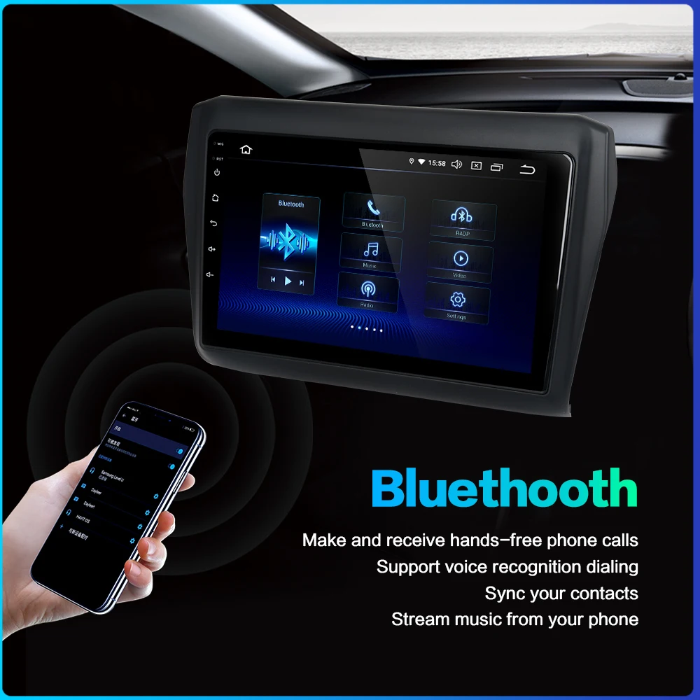 Автомагнитола fonnt TDA850 стерео система на Android 9 0 с &quotIPS экраном GPS навигацией Bluetooth