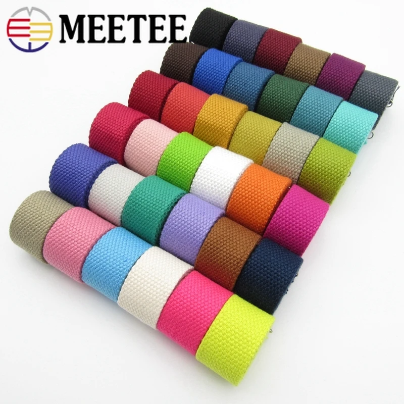 Meetee, 50 ярдов, 25 мм, утолщенная, 2 мм, холщовая тесьма, лента, ремень для рюкзака, собачий ошейник, тканые ленты, сшитые, сделай сам, аксессуары для рукоделия