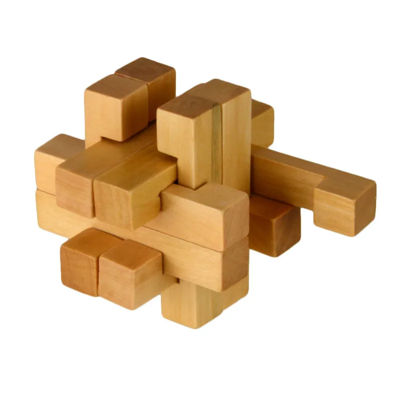 Starz WoodenToy деревянные разблокировки головоломка куб конг мин / любань блокировки