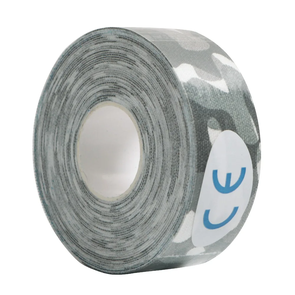 Camouflage Gray 1 шт., 5 м, кинезиологическая лента, повязка для мышц, рулон, хлопок, эластичная лента для колена, кинезиологическая, водонепроницаемая, для занятий спортом, фитнесом, тренажерным залом, мышечная боль - Цвет: Camouflage Gray