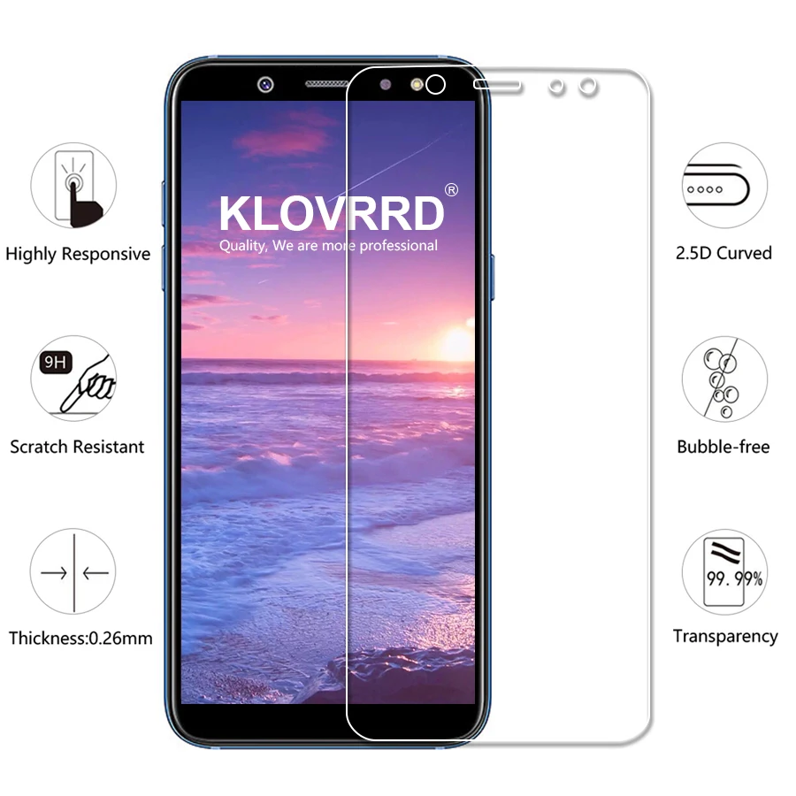 KLOVRRD 9h 2 5D закаленное стекло для Samsung Galaxy A6 2018 защита экрана Защитное плюс