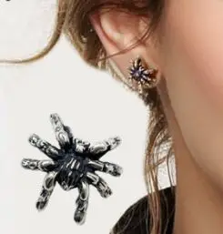 Панк гвоздик в виде паука Хэллоуин Животные паук Веб Серьги готические ювелирные изделия