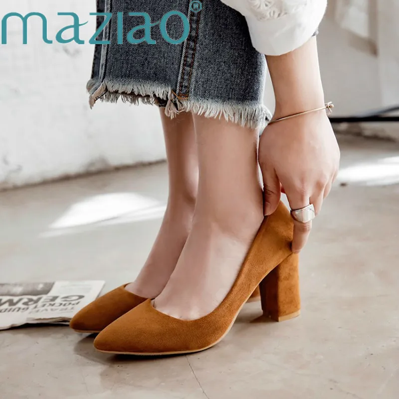 Туфли женские классические на квадратном каблуке с острым носком размеры 31