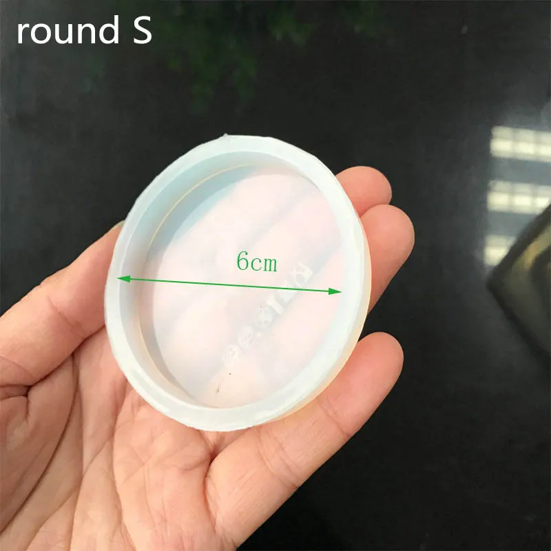 round S Прозрачные глиняные формы для изготовления керамических инструментов керамические формы Полимерная глина-смола Ремесленная форма круглая овальная квадратная форма силиконовая портативная - Цвет: round S