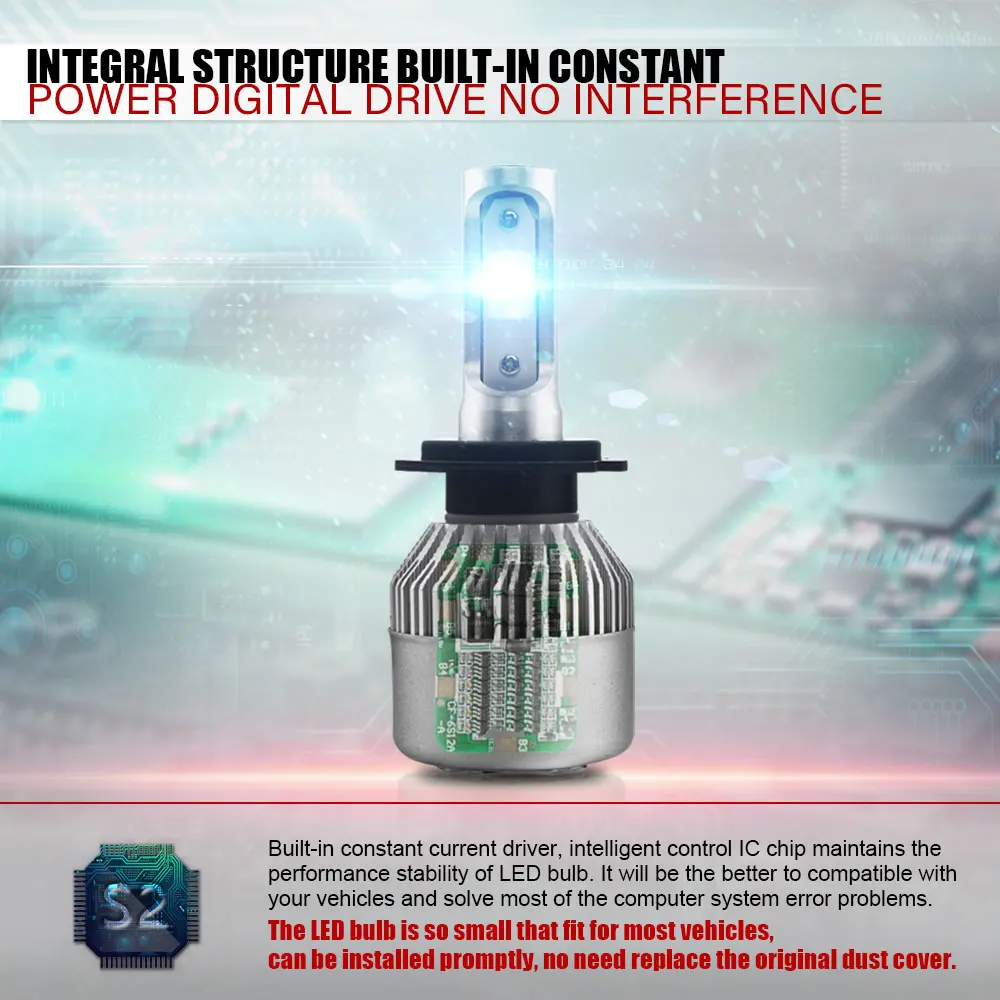 TXVSO8 LED H4 H7 H11 H9 H8 9006/HB4 H1 H3 9005/HB3 9004 9012 автомобильные лампы для фар машины 36Wx2 8000LM 6500K
