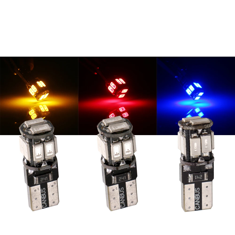 10 шт. T10 W5W Canbus led 5630 10 SMD 10 светодиодных фар для авто ошибок, Wedge Bulb, T10 автомобильная светодиодная лампочка 12В чтение бортовой светильник 6500K