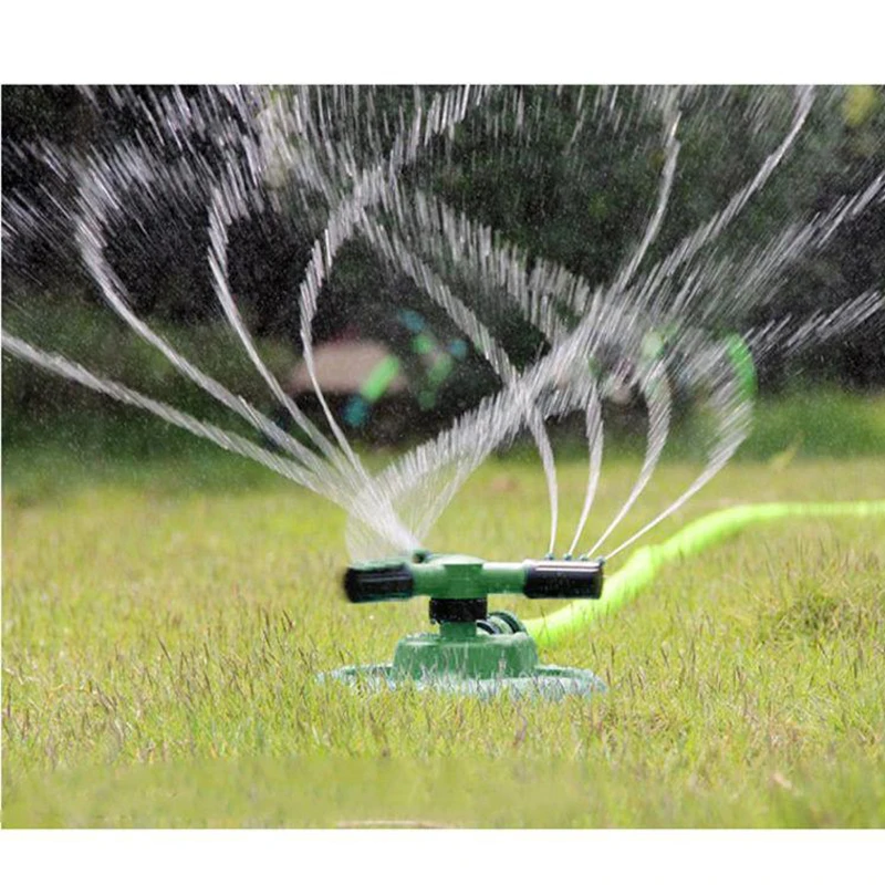 360 Degree Automatic Rotary Nozzle Sprinkler Garden Watering Plastic Three fork Irrigation | Инструменты