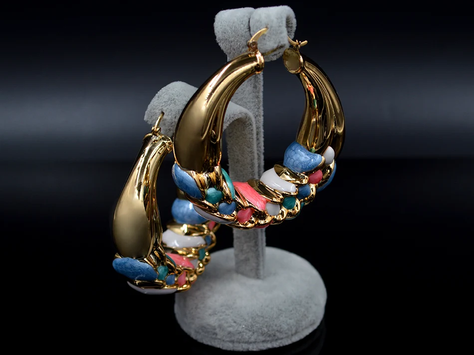 Sunny Jewelry, большие модные серьги-кольца для женщин, высокое качество, цветные глазури, сказочные цветы, вечерние, свадебные, повседневные