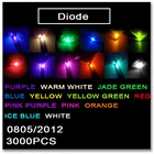 JASNPROSMA 0805 2012 SMD LED 3000 шт. красный оранжевый желтый зеленый нефрит зеленый ледяной синий белый теплый белый розовый фиолетовый светильник 1,4*1,25