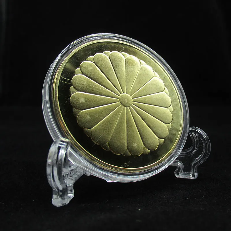 Новинка 2019 японская Золотая Хризантема Феникс металлические монеты сувенир