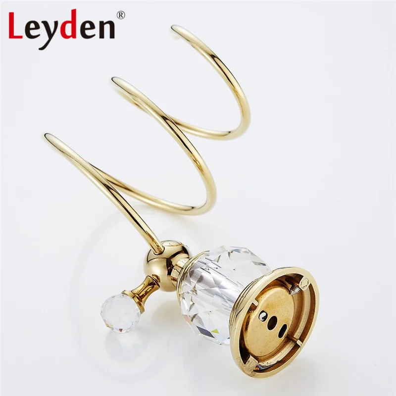 Лейден роскошный кристалл держатель для фена спиральная подставка Золотой фен