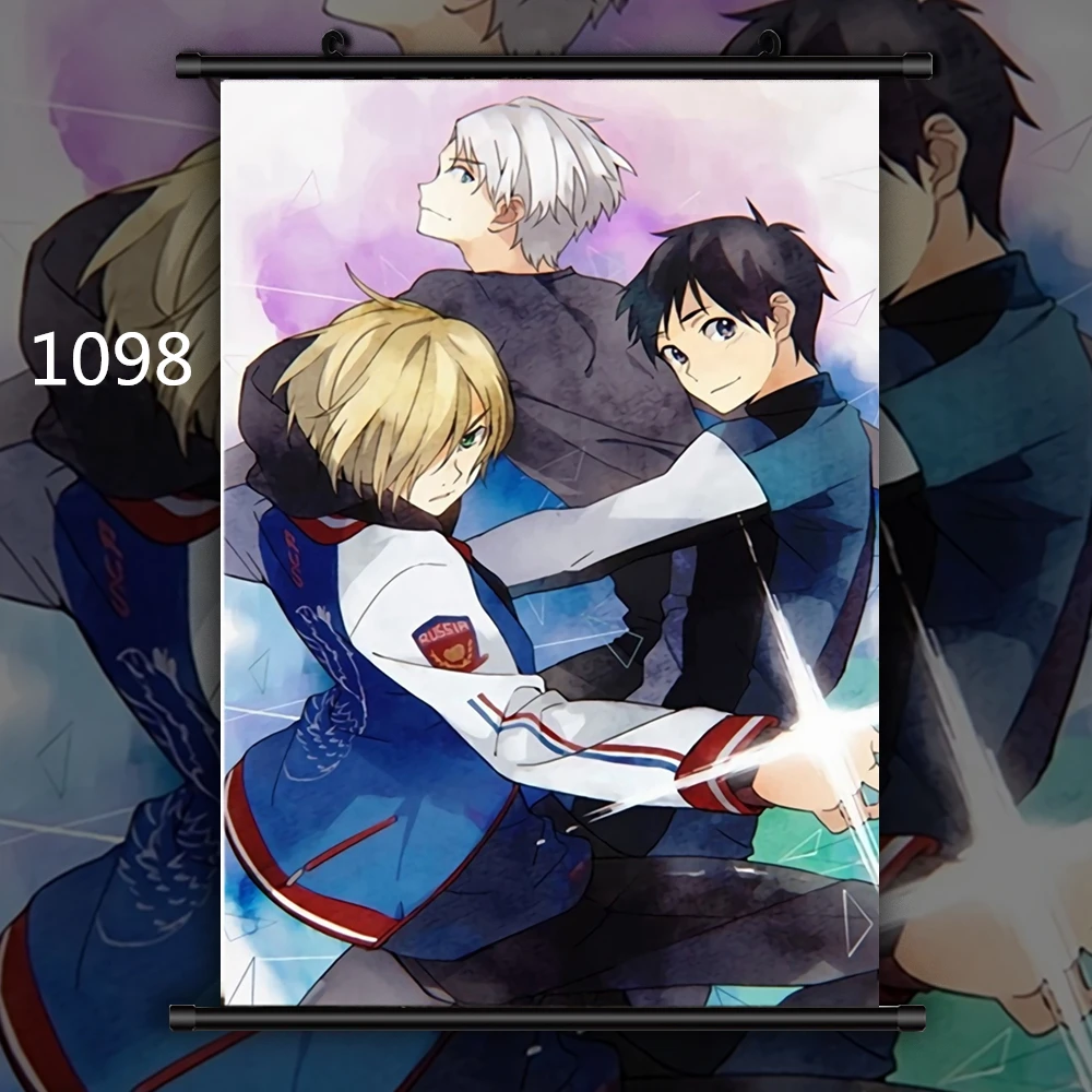 1098 Yuri On Ice Group Аниме Манга настенный плакат свиток D - Цвет: 1098