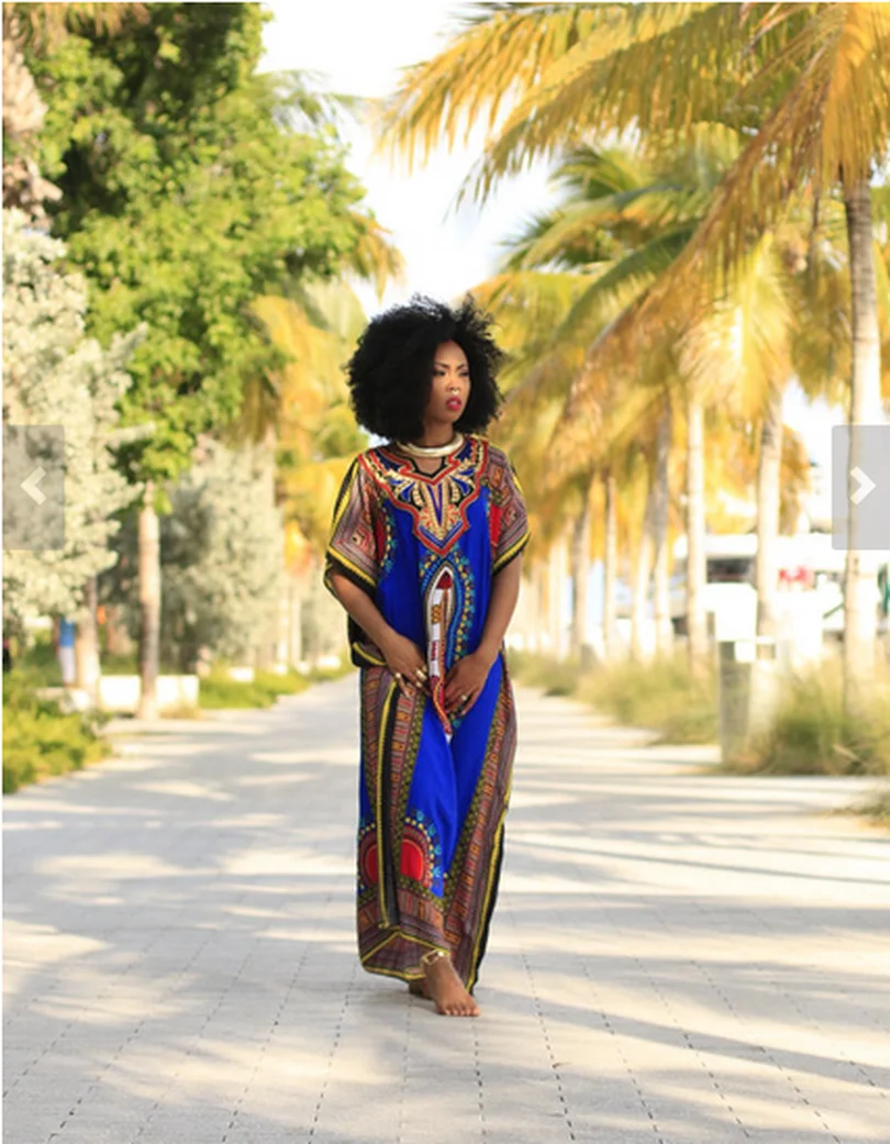 Новые модные женские традиционный Африканский узор Дашики вечерние Большие