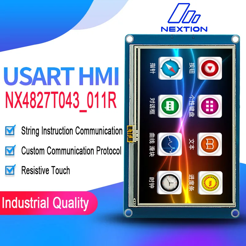 4," NX4827T043 Nextion Basic HMI Smart USART UART серийный резистивный сенсорный TFT ЖК-модуль панель дисплея для Arduino RaspBerry Pi