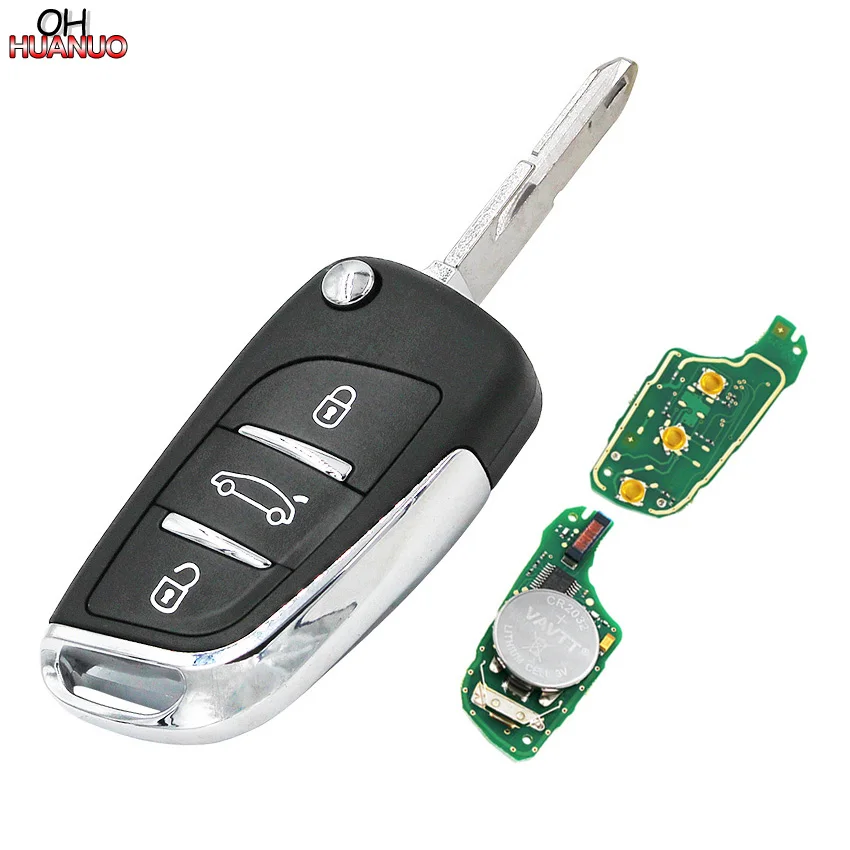DS Стиль замками Fob 3 кнопки 434 mhz ID46 чип складной ключ для peugeot 206 207 206CC