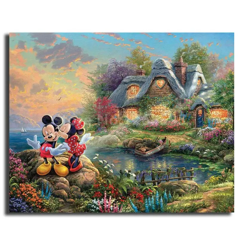 Томас Kinkade Микки Минни Маус холст живопись плакаты печать стены искусство картина современная детская спальня декор рождественские подарки